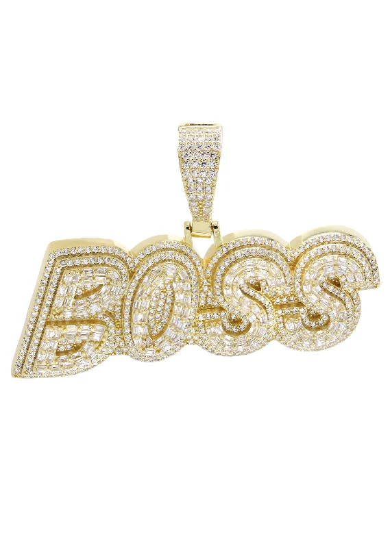Fashion-Forward Jewelry At Incredible Prices Silver Pendant - Gold BOSS Pendant | Appx 24 Grams Fashion-Forward Jewelry At Incredible Prices Silver Pendant - Gold BOSS Pendant | Appx 24 Grams