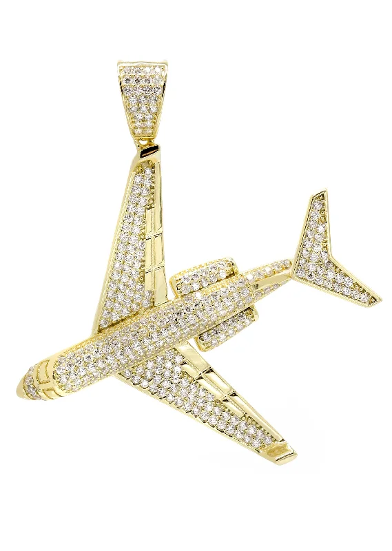 Exclusive Jewelry Sale – Shine For Less Silver Pendant - Gold Airplane Pendant | Appx 9.2 Grams Exclusive Jewelry Sale – Shine For Less Silver Pendant - Gold Airplane Pendant | Appx 9.2 Grams