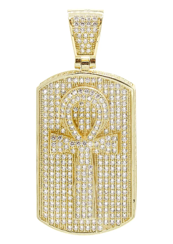 Affordable Luxury Jewelry For Every Occasion Silver Pendant - Gold Ankh Dog Tag Pendant | Appx 16 Grams Affordable Luxury Jewelry For Every Occasion Silver Pendant - Gold Ankh Dog Tag Pendant | Appx 16 Grams