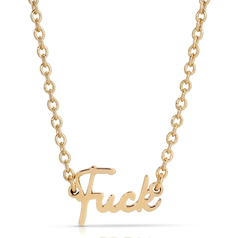 Chic And Stylish Jewelry At Discounted Prices Dainty Script Fuck Necklace