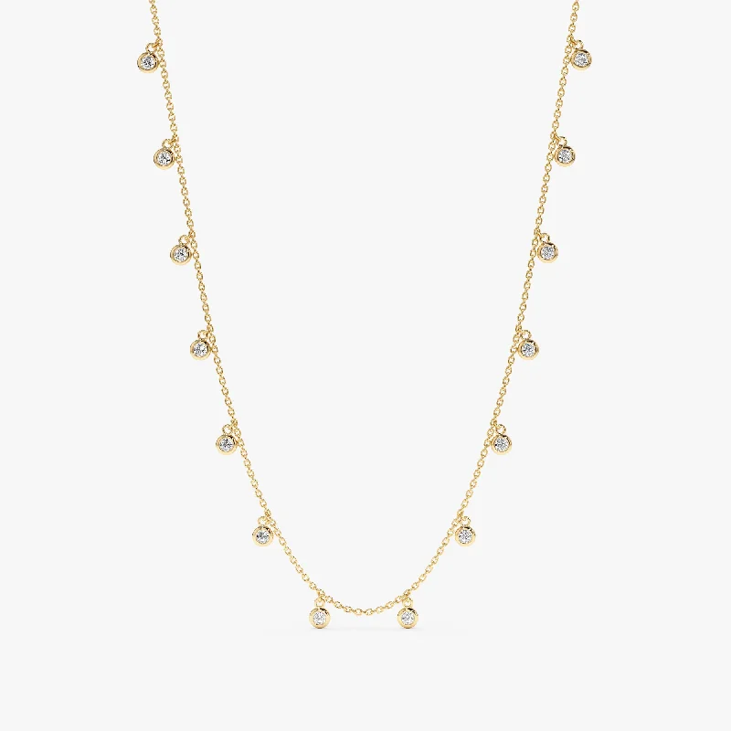 Diamond Bezel Station Necklace, Isabella