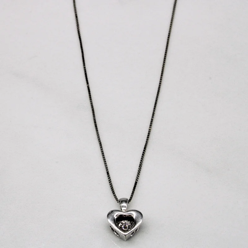 Diamond Heart Pendant & Necklace | 0.02ct | 18" |