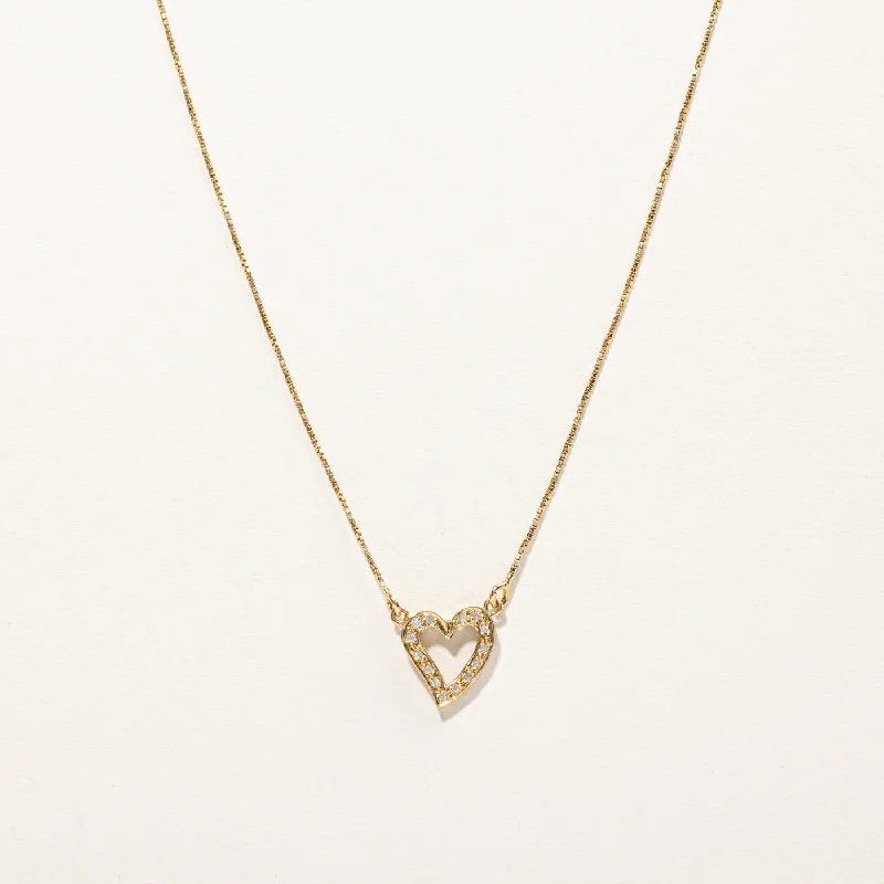 Diamond Heart Pendant Necklace | 0.14ctw | 15"|