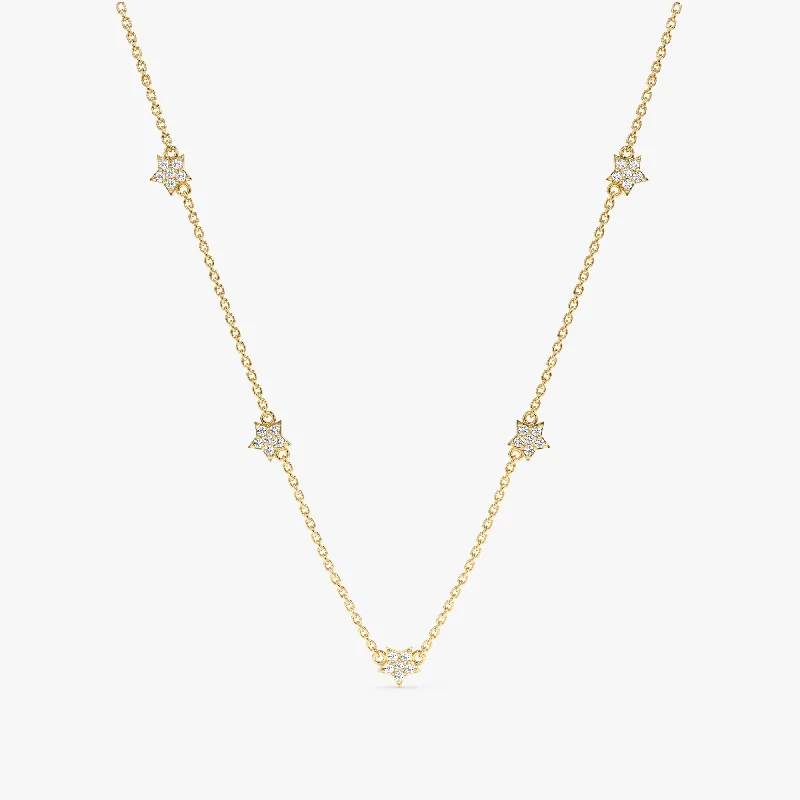 Diamond Star Station Necklace, Polaris