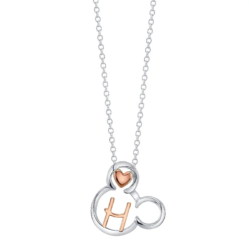 Elegant Jewelry Styles At Budget-Friendly Prices Disney Sterling Silver 18-inch Initial Pendant; Initial H