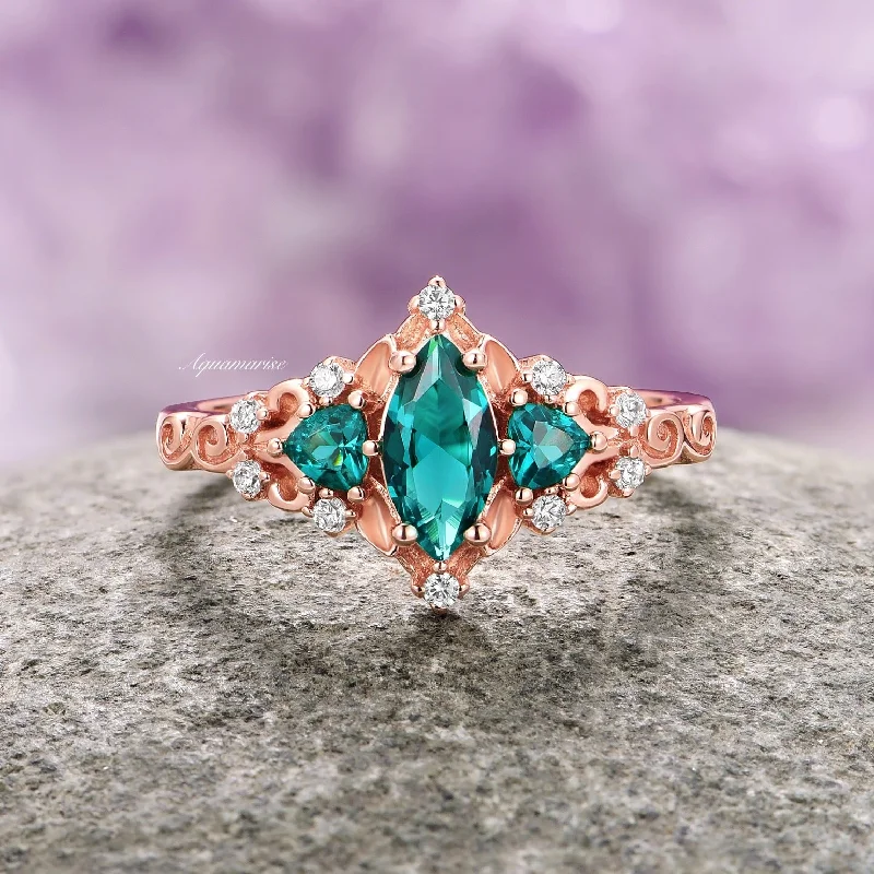 Flash Sale On Exquisite Jewelry – Don't Miss Out Elain Teal Sapphire Fairy Leaf Engagement Ring- 14K Rose Gold Vermeil Flash Sale On Exquisite Jewelry – Don't Miss Out Elain Teal Sapphire Fairy Leaf Engagement Ring- 14K Rose Gold Vermeil