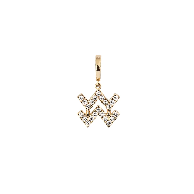 Handcrafted Jewelry Sale – Unique Designs At Low Prices Zodiac Aquarius 18K Gold or Whitegold Charm w. Diamonds Handcrafted Jewelry Sale – Unique Designs At Low Prices Zodiac Aquarius 18K Gold or Whitegold Charm w. Diamonds