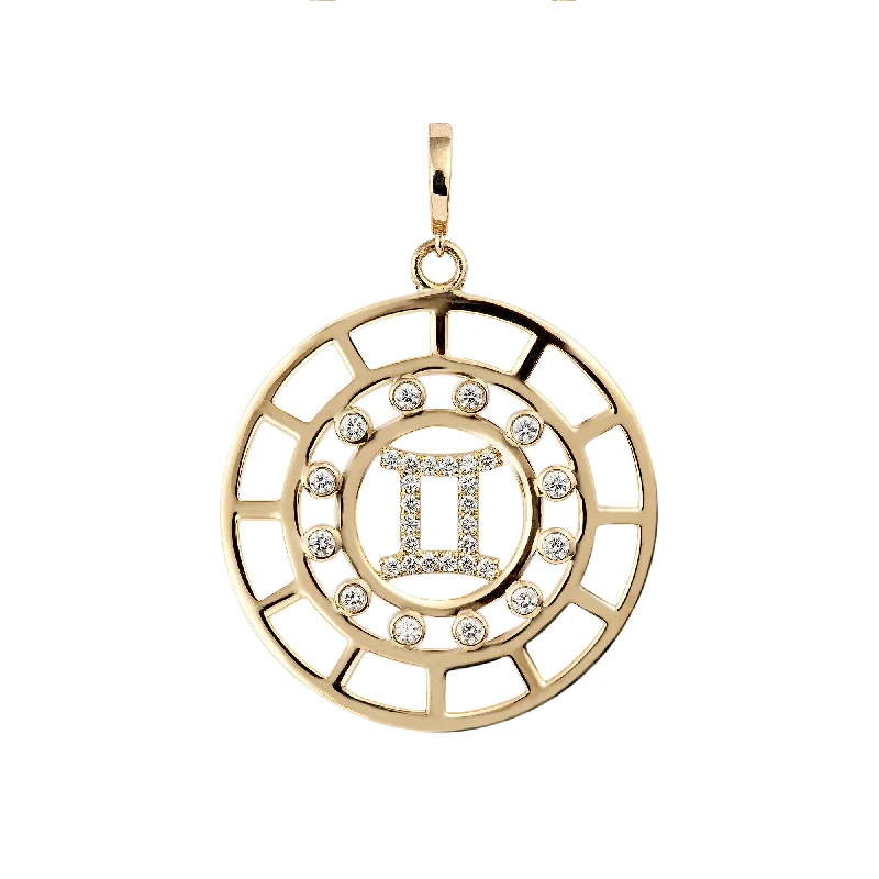 Shop Dazzling Jewelry At The Best Prices Zodiac Gemini 18K Gold or Whitegold Pendant w. Diamonds Shop Dazzling Jewelry At The Best Prices Zodiac Gemini 18K Gold or Whitegold Pendant w. Diamonds