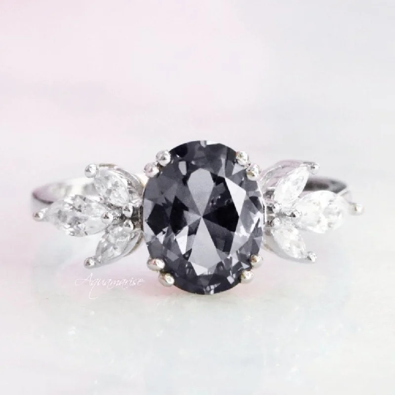 Affordable Gold-Plated Jewelry For Modern Fashion Eva Gray Diamond Ring- Sterling Silver