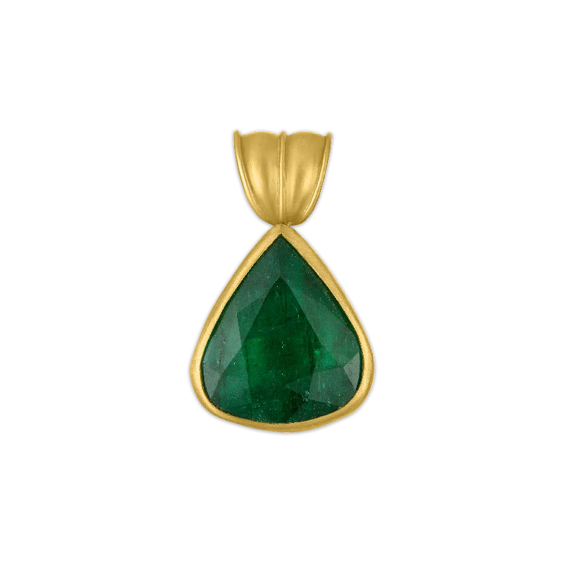 Discounted Jewelry For A Glamorous Look Faceted Emerald Tear Pendant