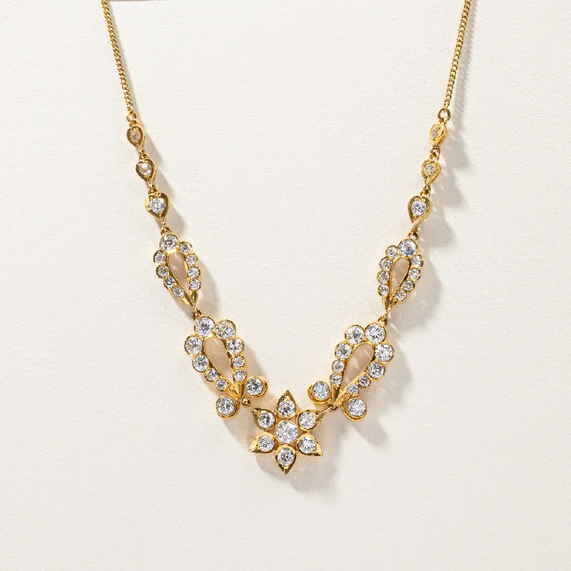 High-End Jewelry, Now More Affordable Than Ever Floral Design Diamond Necklace | 9.11ctw | 17"| High-End Jewelry, Now More Affordable Than Ever Floral Design Diamond Necklace | 9.11ctw | 17"|