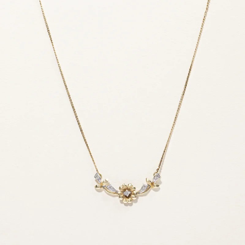 Floral Diamond Necklace | 0.05ctw | 16"|