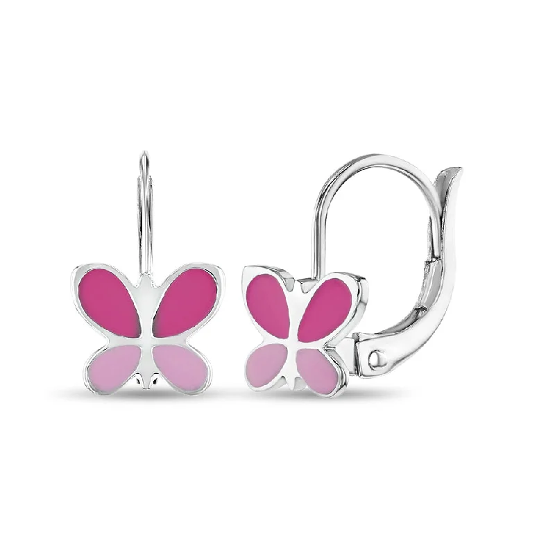 Shop Dazzling Rings, Earrings, And More At Special Discounts Fluttering Butterflies Kids / Children's / Girls Earrings Leverback Enamel - Sterling Silver