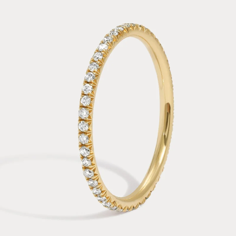 Affordable Glamour – Premium Jewelry For Less Dainty French Pave Diamond Band