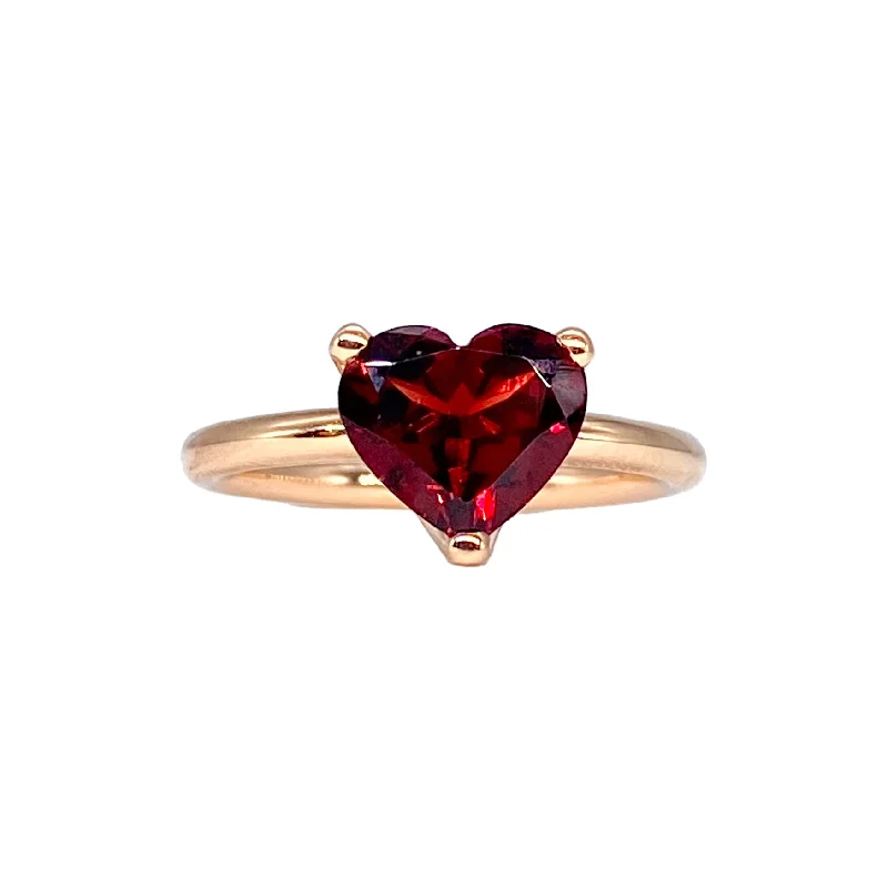 Elegant Necklaces And Bracelets At Limited-Time Offers Garnet Heart Solitaire Ring