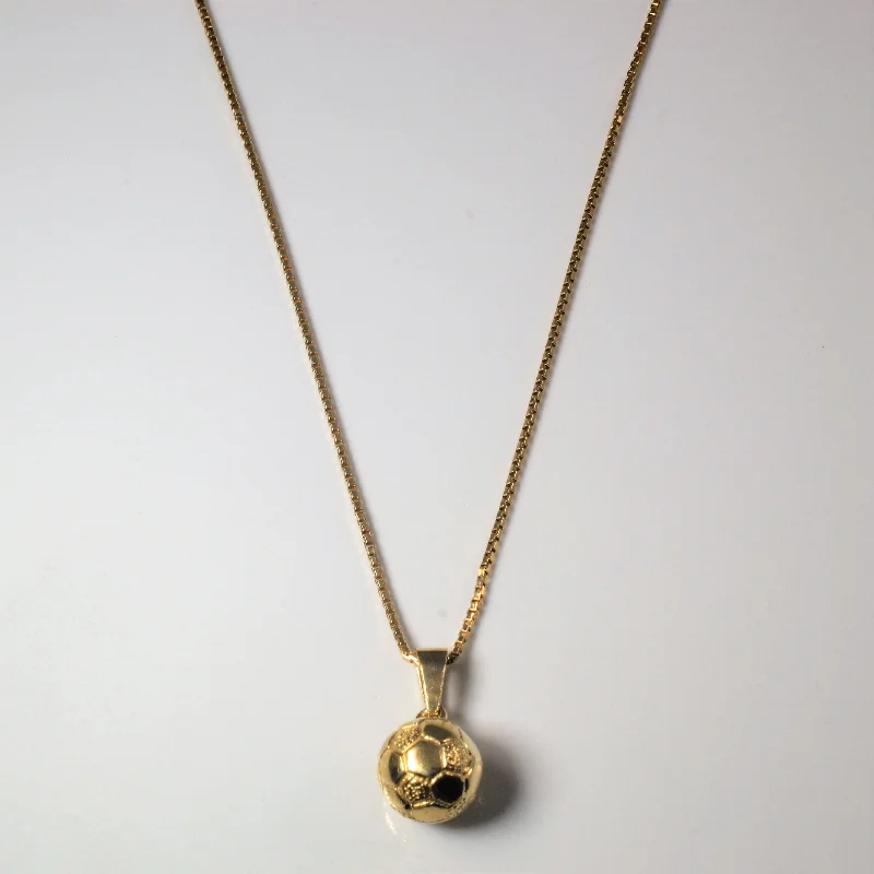 Yellow Gold Soccer Ball Necklace | 14.5" |