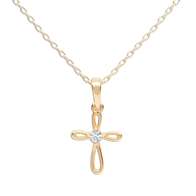 Big Savings On Your Favorite Jewelry Pieces 14K Gold-Plated Children's Cross Necklace for Girls