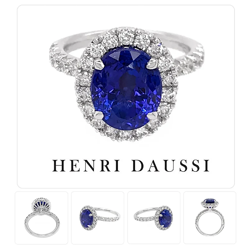 Celebrate Every Occasion With Sparkling Savings Henri Daussi Tanzanite Diamond Platinum Ring