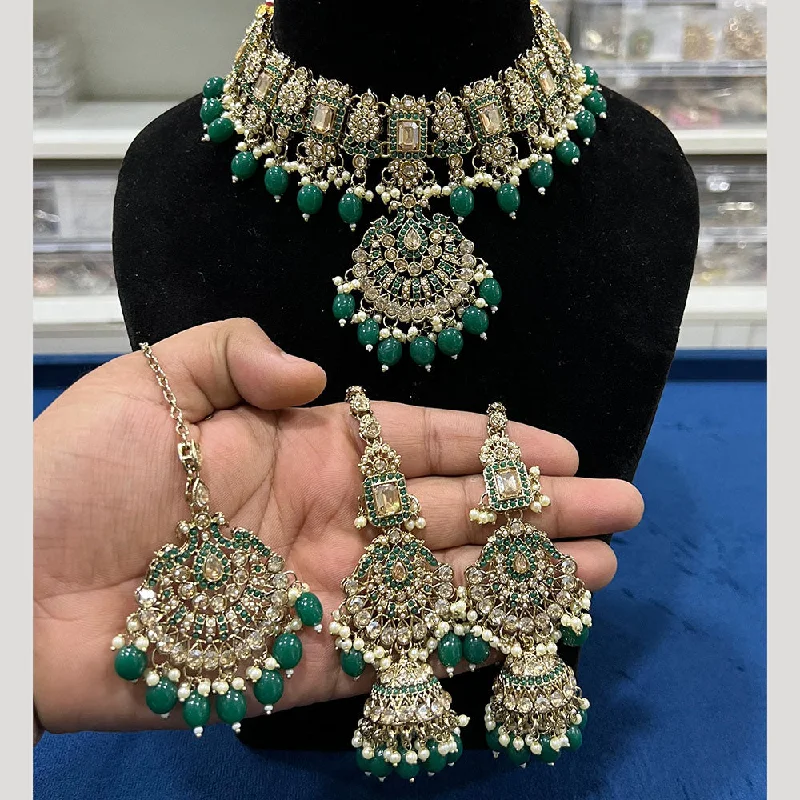 Shop Dazzling Jewelry At The Best Prices Hira Collections Gold Plated  Austrian Stone And Beads Necklace Set