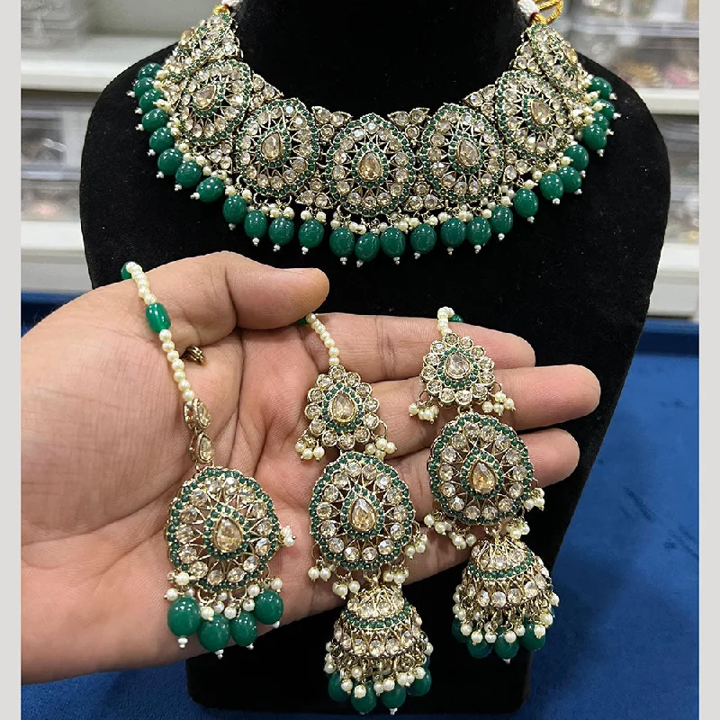 Limited-Time Offer On Elegant Jewelry Pieces Hira Collections Gold Plated  Austrian Stone And Beads Necklace Set