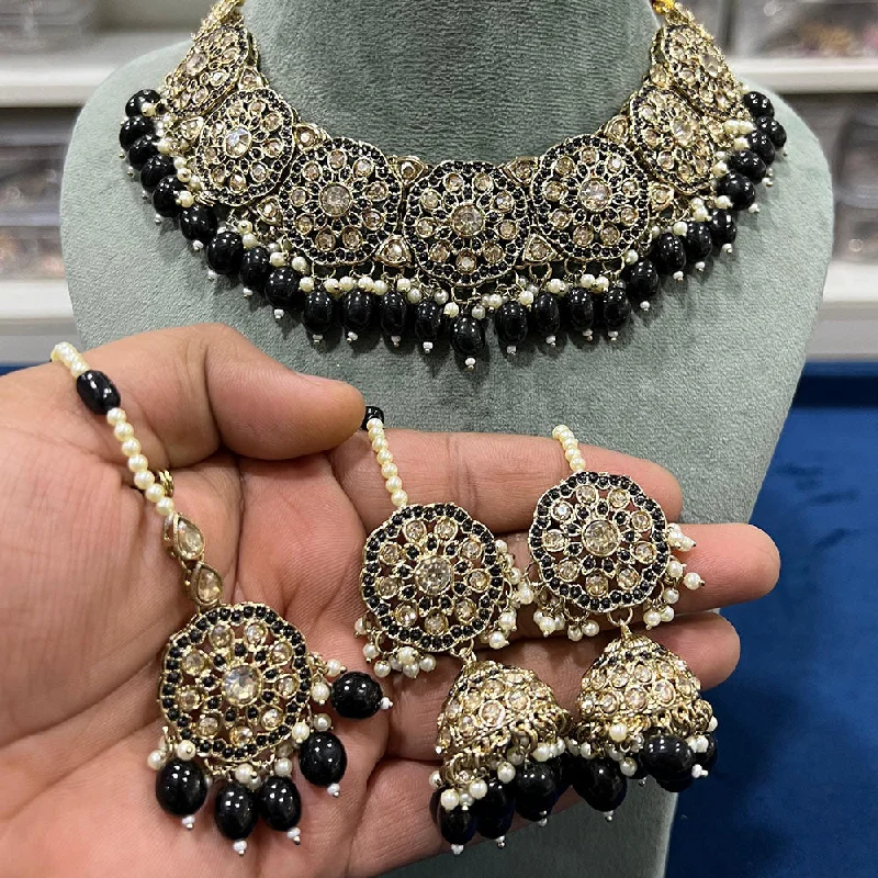 Luxury Jewelry At Unbeatable Discounts Hira Collections Gold Plated  Austrian Stone And Beads Necklace Set