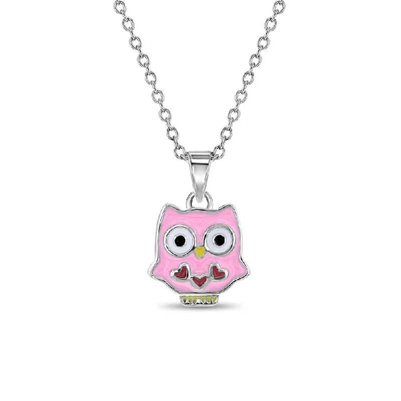 Must-Have Jewelry At Irresistible Discounts Hoot Hoot Owl Kids / Children's / Girls Pendant/Necklace Enamel - Sterling Silver