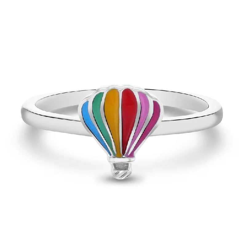 Your Dream Jewelry At Dream Prices – Shop Now Hot Air Balloon Size 3-5 Baby / Toddler / Kids Ring Enamel - Sterling Silver