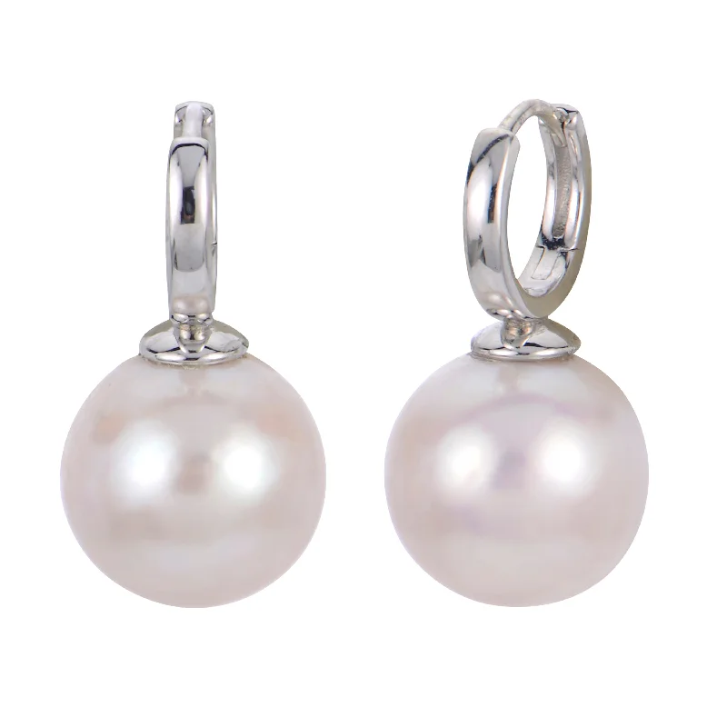 High-End Sparkle, Low-End Prices – Jewelry Sale Live IMPERIAL HUGGIE EARRINGS WITH PEARL DROP