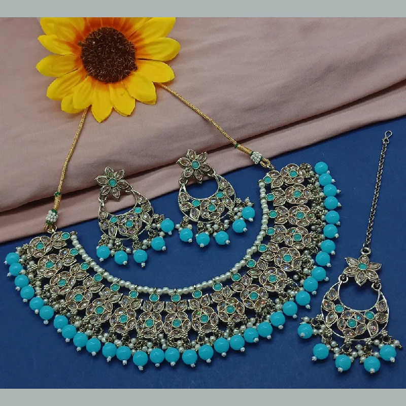 Flash Sale On Stunning Jewelry – Don't Miss Out India Art Gold Plated Crystal Stone And Beads Necklace Set