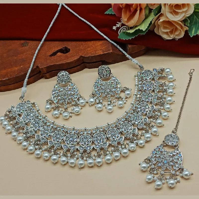 Trending Jewelry Styles Now At Limited-Time Discounts India Art  Crystal Stone And Beads Necklace Set