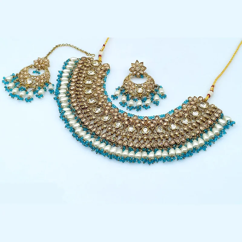 JCM Gold Plated Crystal Stone Necklace Set