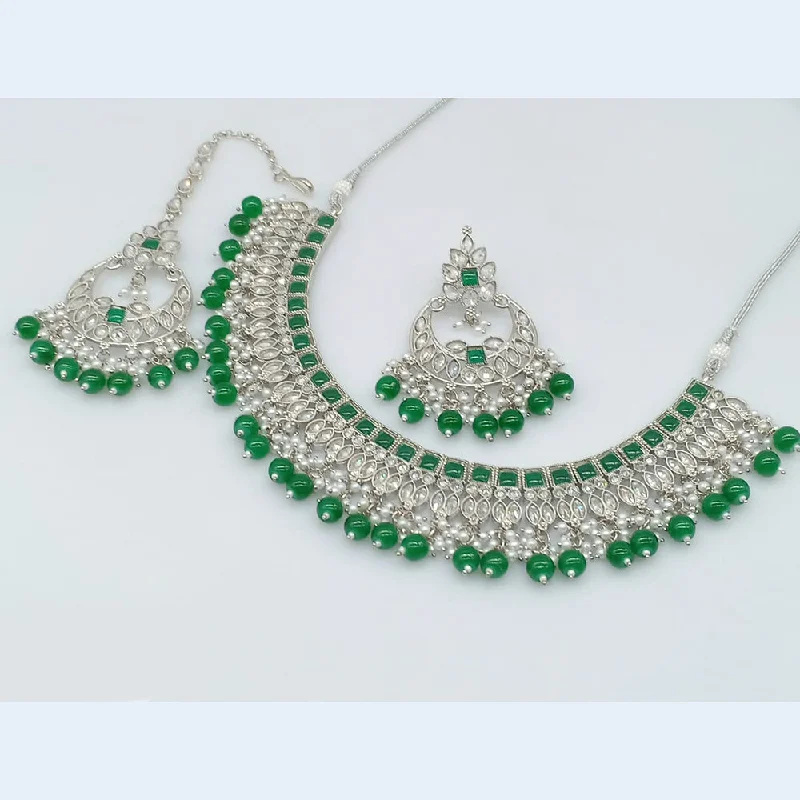 JCM Silver Plated Crystal Necklace Set