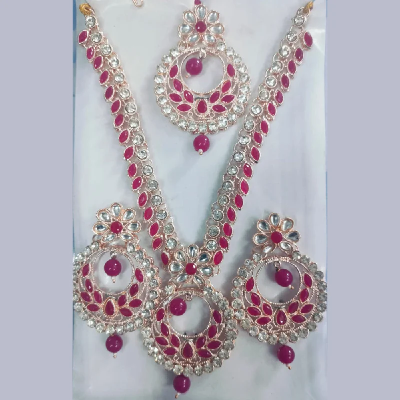 Exclusive Jewelry Sale – Shine For Less Khushboo Jewellers Gold Plated Austrian Stone And Pota Stone Necklace Set
