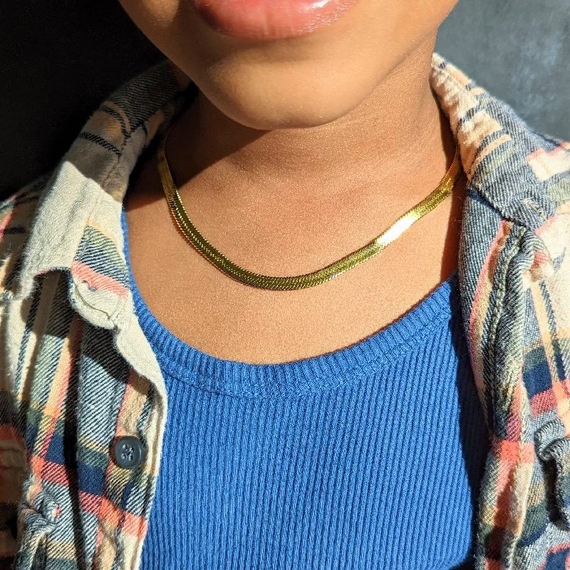 Elegant Necklaces And Bracelets At Limited-Time Offers Kids' Herringbone Chain Necklace Elegant Necklaces And Bracelets At Limited-Time Offers Kids' Herringbone Chain Necklace