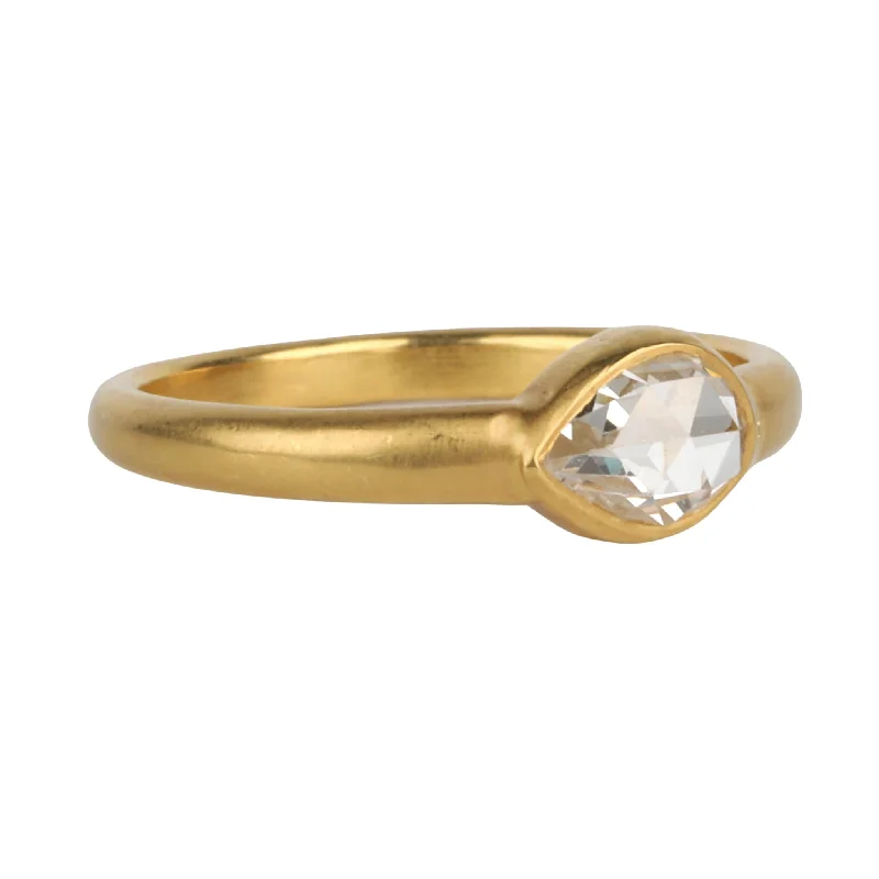The Ultimate Jewelry Sale – Shop Premium Styles 22K Gold Stacking Ring with Teardrop Rose-Cut Diamond The Ultimate Jewelry Sale – Shop Premium Styles 22K Gold Stacking Ring with Teardrop Rose-Cut Diamond