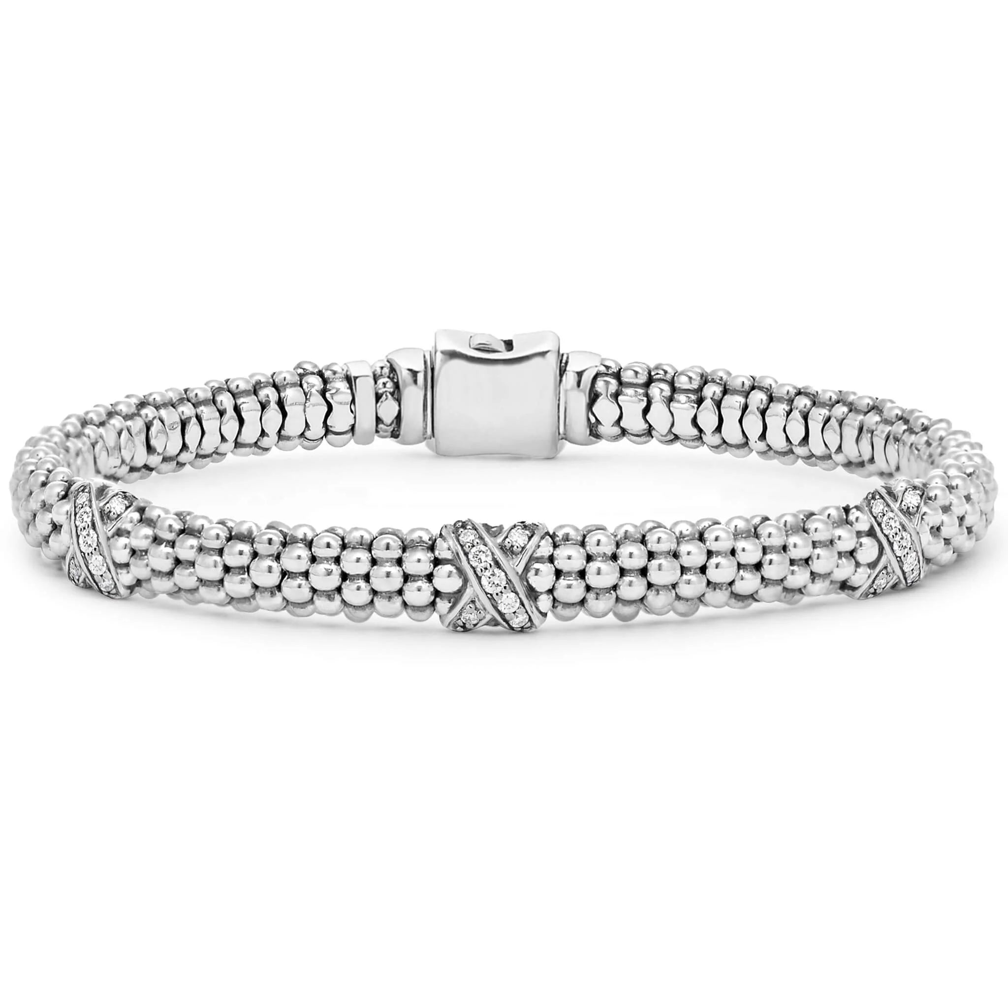 The Perfect Jewelry Piece At The Perfect Discount Lagos Lux Three Station Silver X Diamond Bracelet 6mm The Perfect Jewelry Piece At The Perfect Discount Lagos Lux Three Station Silver X Diamond Bracelet 6mm