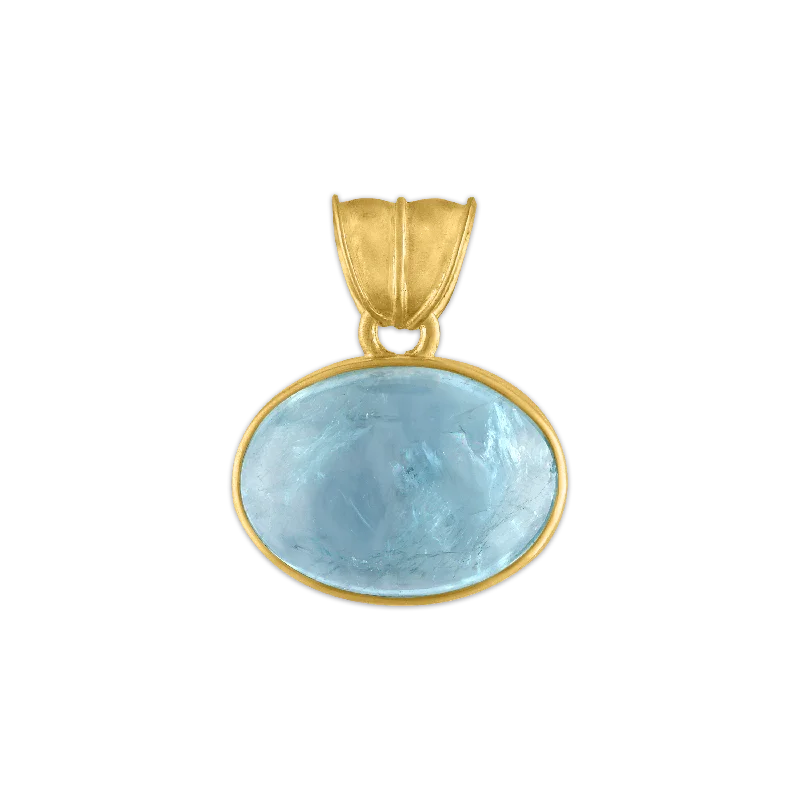 Stunning Jewelry At A Fraction Of The Price Large Aquamarine Oval Pendant
