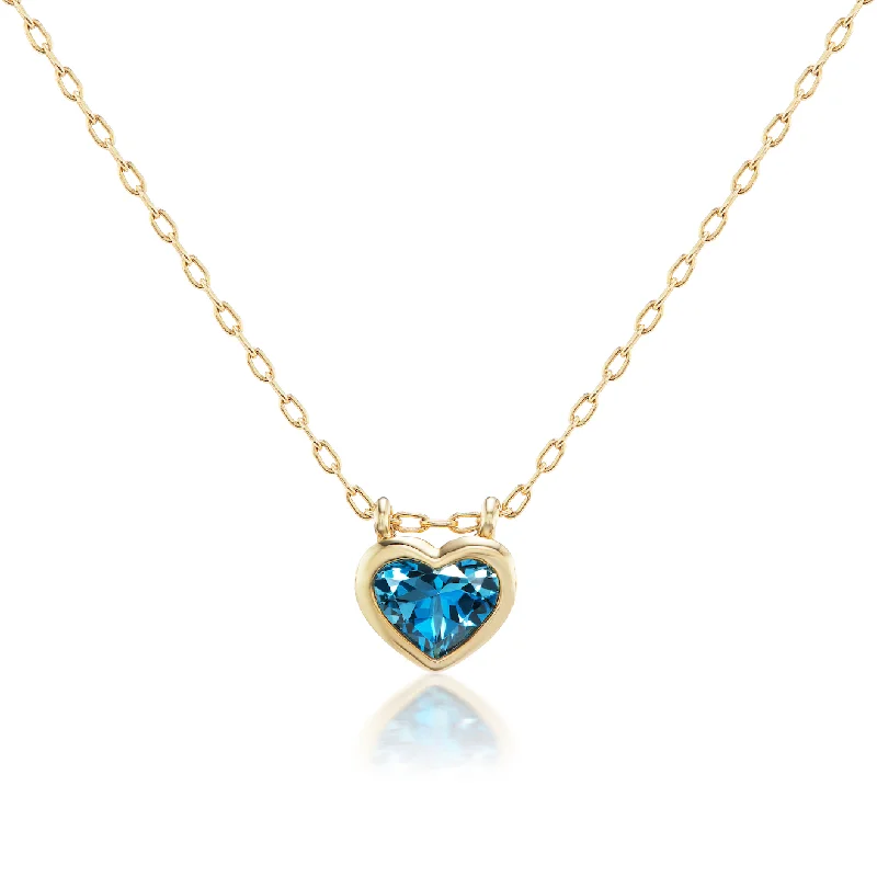 Exclusive Savings On Timeless Jewelry Pieces Large London Blue Topaz Bezel Set Heart Necklace