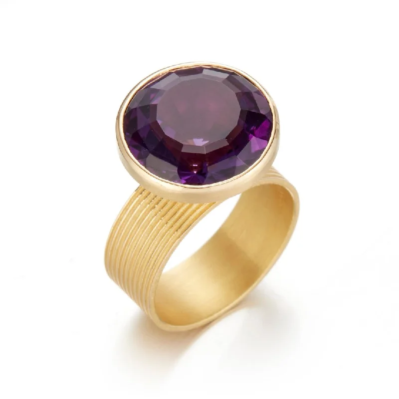 Chic, Trendy, And Affordable Jewelry Sale Amethyst Fluted Band Ring