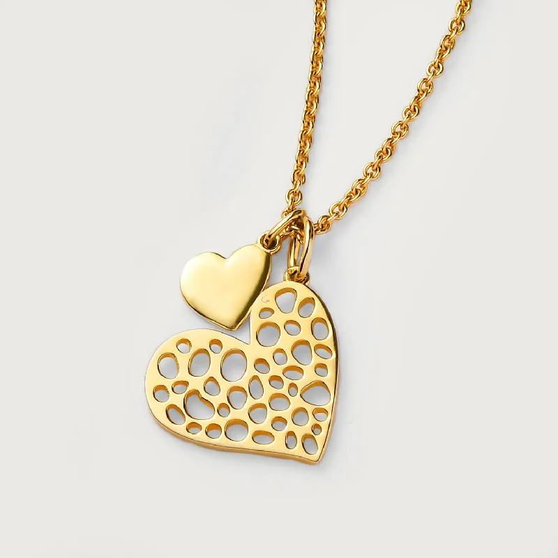 Lattice Heart Charm Necklace