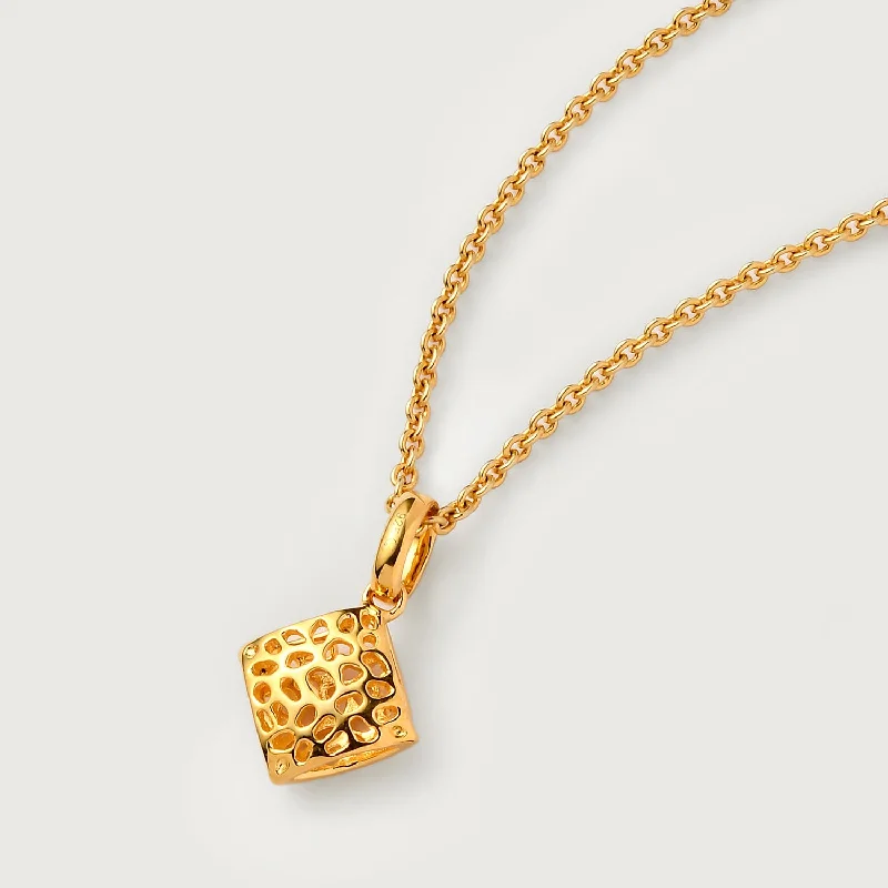 Lattice Pebble Pendant with FREE Chain