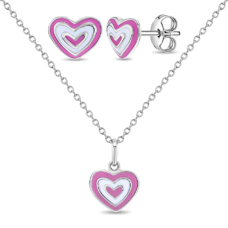 Limited-Time Jewelry Sale – Don't Miss Out On Dazzling Discounts Lovestruck Heart Kids / Children's / Girls Jewelry Set - Sterling Silver