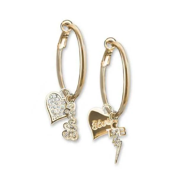 Luxury Jewelry Sale – Sparkle For Less Lowell Hays Gold Plated Hoop Earrings with Interchangeable Charms