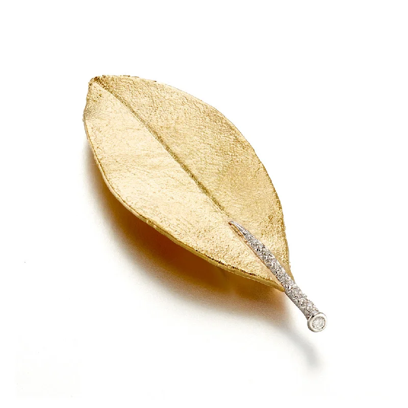 Timeless Elegance At Unbelievable Discounts Magnolia Leaf Brooch