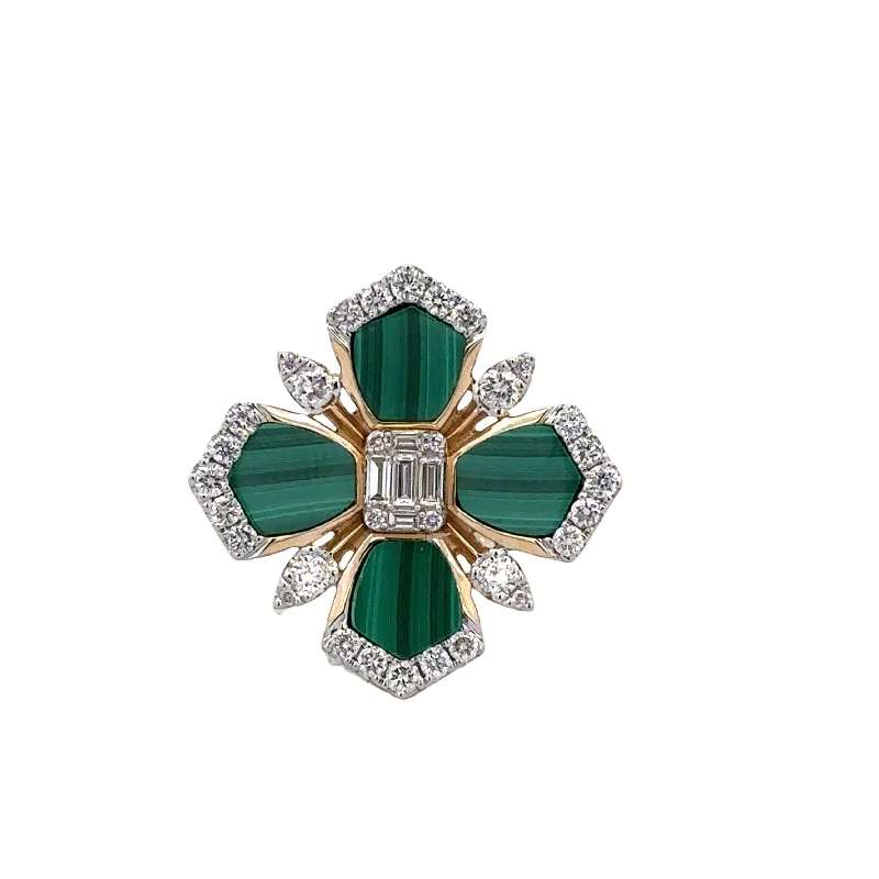 High-Quality Jewelry At A Fraction Of The Cost Malachite and Diamond Ring in Yellow Gold High-Quality Jewelry At A Fraction Of The Cost Malachite and Diamond Ring in Yellow Gold