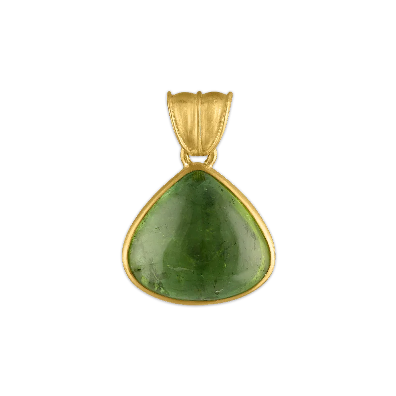 Breathtaking Jewelry, Breathtaking Prices Medium Green Tourmaline Fan Pendant