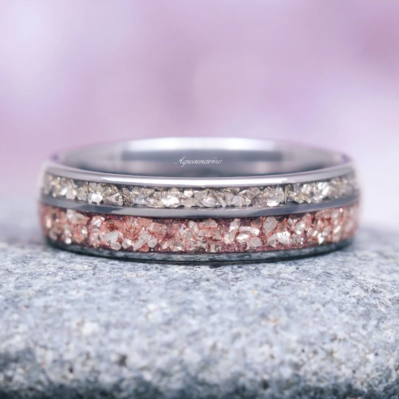 Holiday Jewelry Sale – Perfect Gifts At The Best Prices Morganite & Crushed Diamond (cz) Wedding Band- 6MM Tungsten Holiday Jewelry Sale – Perfect Gifts At The Best Prices Morganite & Crushed Diamond (cz) Wedding Band- 6MM Tungsten