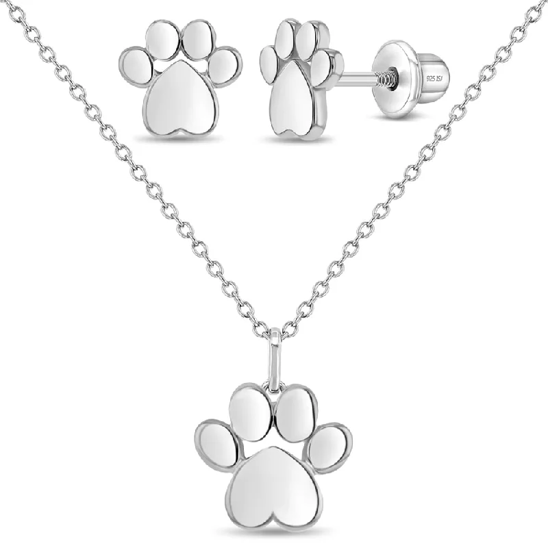 Beautiful Jewelry, Breathtaking Discounts – Hurry In My Best Friends Paw Kids / Children's / Girls Jewelry Set - Sterling Silver