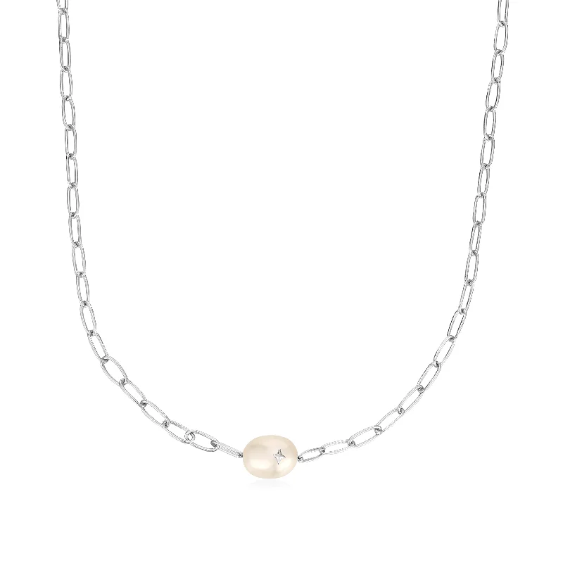 Shop Elegant Jewelry At Unbeatable Prices Silver Pearl Sparkle Chunky Chain Necklace Shop Elegant Jewelry At Unbeatable Prices Silver Pearl Sparkle Chunky Chain Necklace