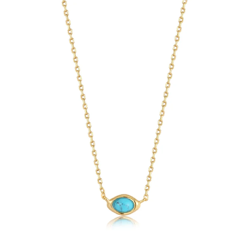 Waterproof Stainless Steel Jewelry For Lasting Beauty Turquoise Wave Necklace